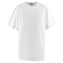 Dior Homme White CD Embroidered Cotton T-shirt