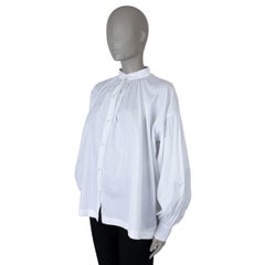 DIOR HOMME white cotton 2023 POPLIN PLEATED Blouse Shirt 42 L