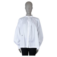DIOR HOMME white cotton 2023 POPLIN PLEATED Blouse Shirt 42 L
