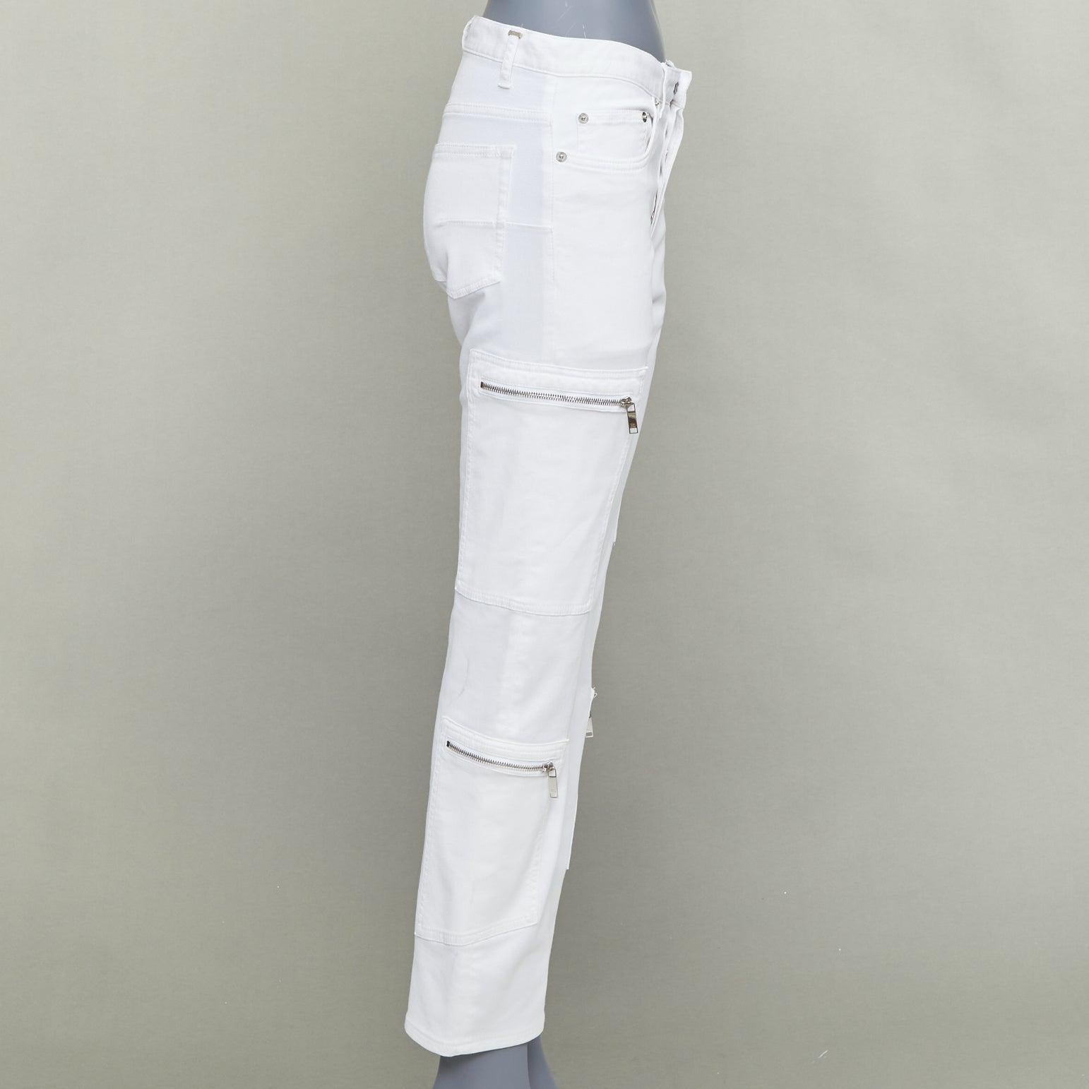 DIOR HOMME vaqueros rectos bolsillos cargo mezcla de algodón blanco con cremallera plateada 29 en Bastante bueno estado para la venta en Hong Kong, NT