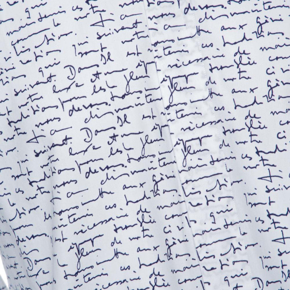 Dior Homme Weiß Handschrift Druck Baumwolle Langarm-Shirt M Damen