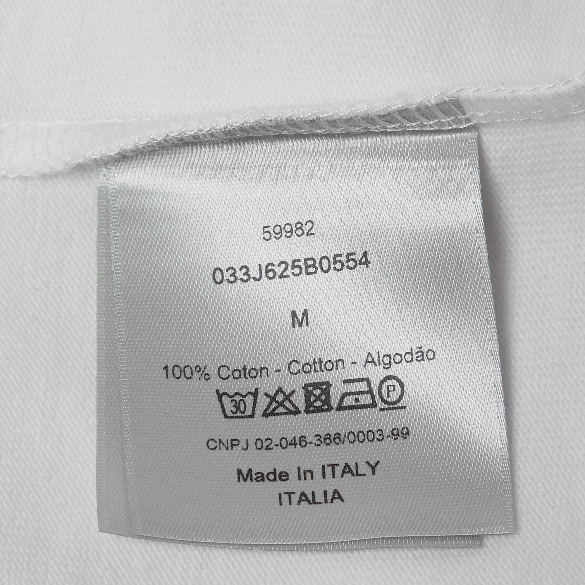 Dior Homme X Air Jordan Camiseta blanca bordada de algodón de media manga M en Excelente Estado en Dubai, Al Qouz 2