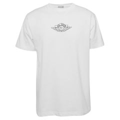 Dior Homme X Air Jordan White Embroidered Cotton Half Sleeve T-Shirt M