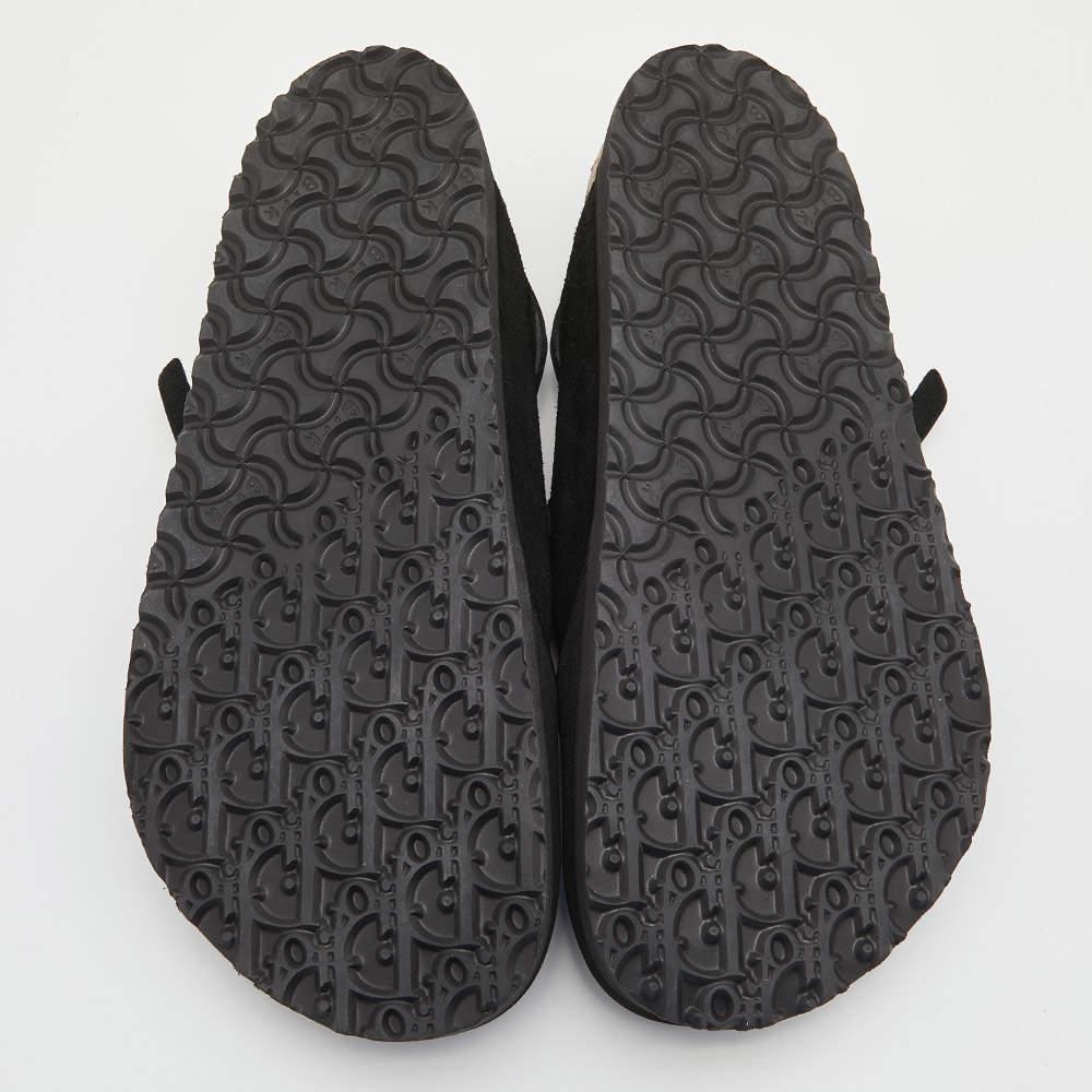 Dior Homme x Birkenstock Black Suede and Rubber Limited Edition Flat Slides Size 4