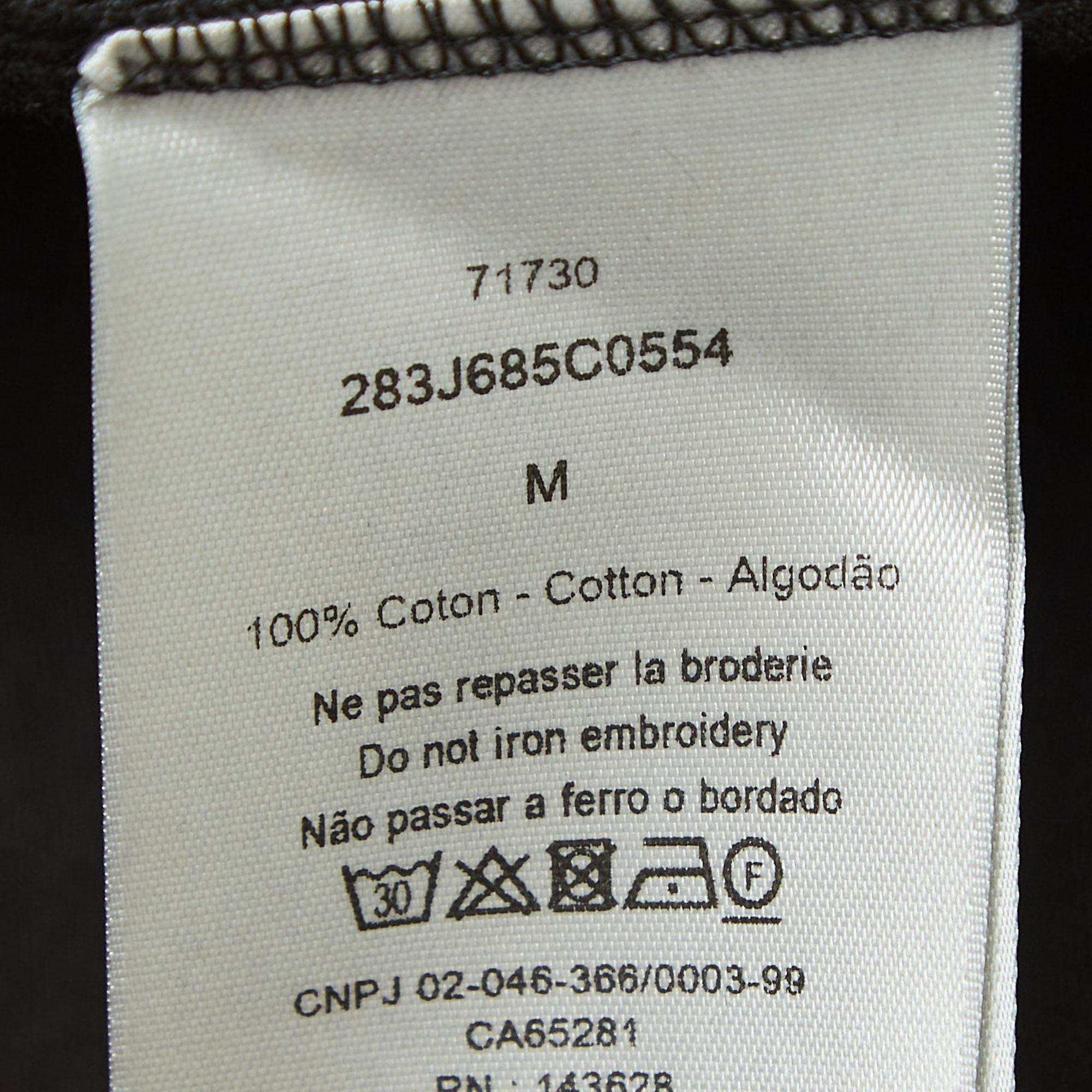 Dior Homme X Cactus Jack Black Besticktes T-Shirt aus Baumwolle in Übergröße M Herren im Angebot