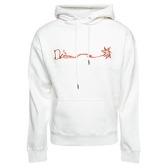 Dior Homme X Cactus Jack White Embroidered Cotton Hoodie S