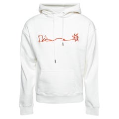 Dior Homme X Cactus Jack White Sweat à capuche en coton brodé S. S. White