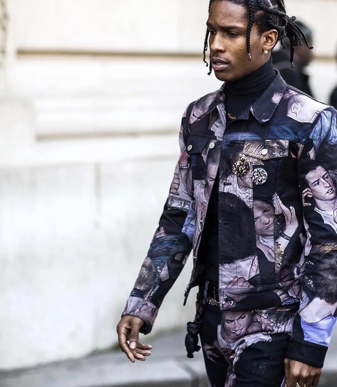 Grigio Dior Homme X Dan Wiz FW17 - Giacca di jeans a zampa d'asino in vendita
