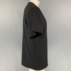 DIOR HOMME x SHAWN STUSSY Size XL Black Embroidery Cotton Crew-Neck T-shirt