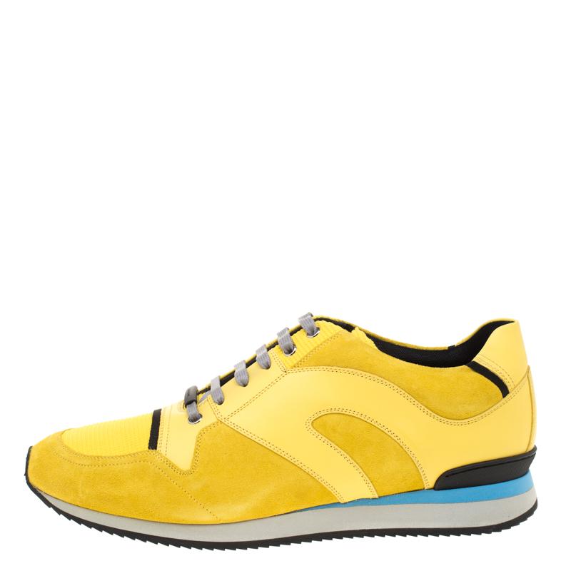 Dior Homme Yellow Suede And Leather Platform Sneakers Size 45 1