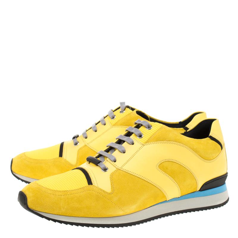 Dior Homme Yellow Suede And Leather Platform Sneakers Size 45 3