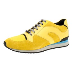 Dior Homme Yellow Suede And Leather Platform Sneakers Size 45