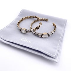DIOR hoop earrings with rhinestones