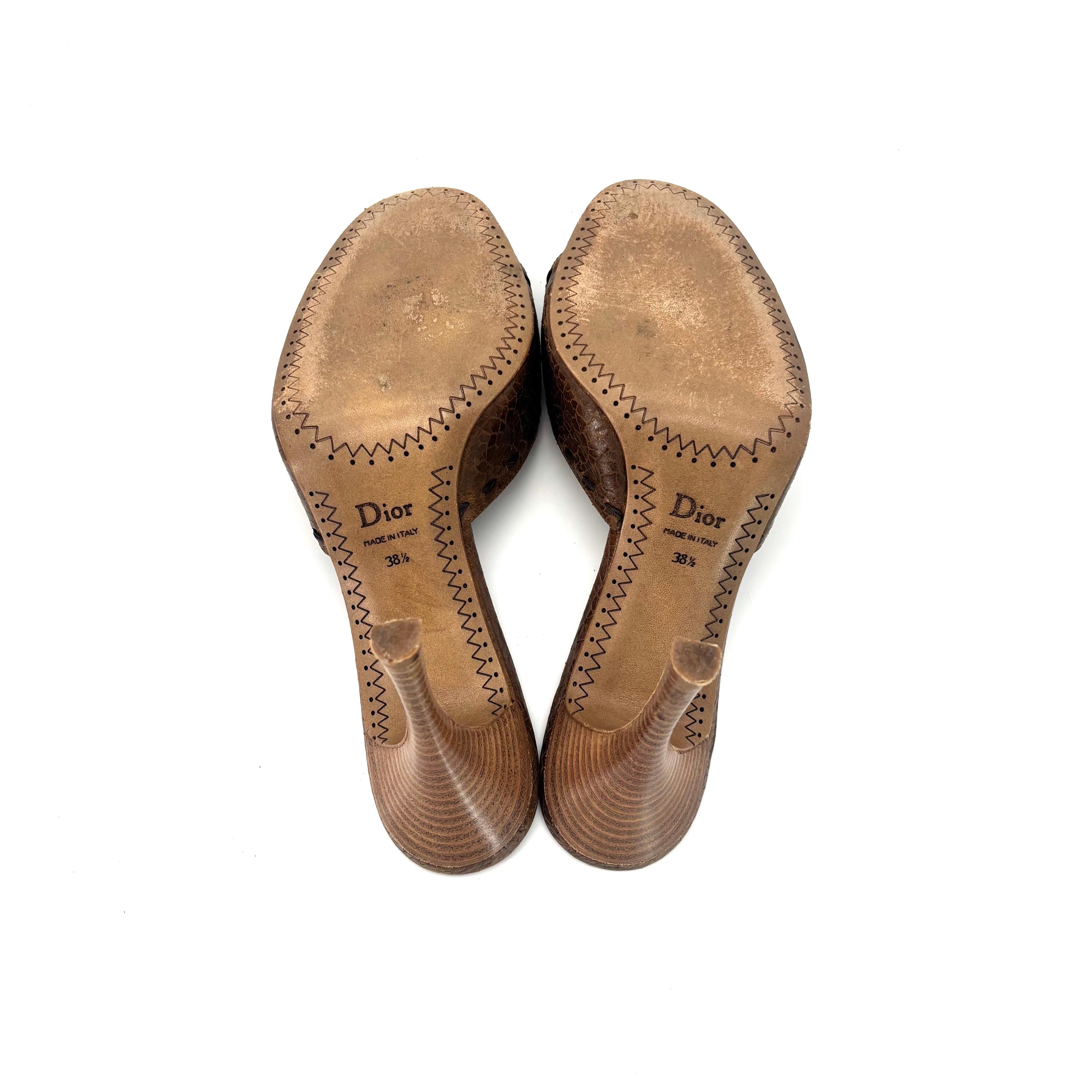 Dior Horn Toggle Y2k Vintage Galliano Era Slip On Mules Sandals
