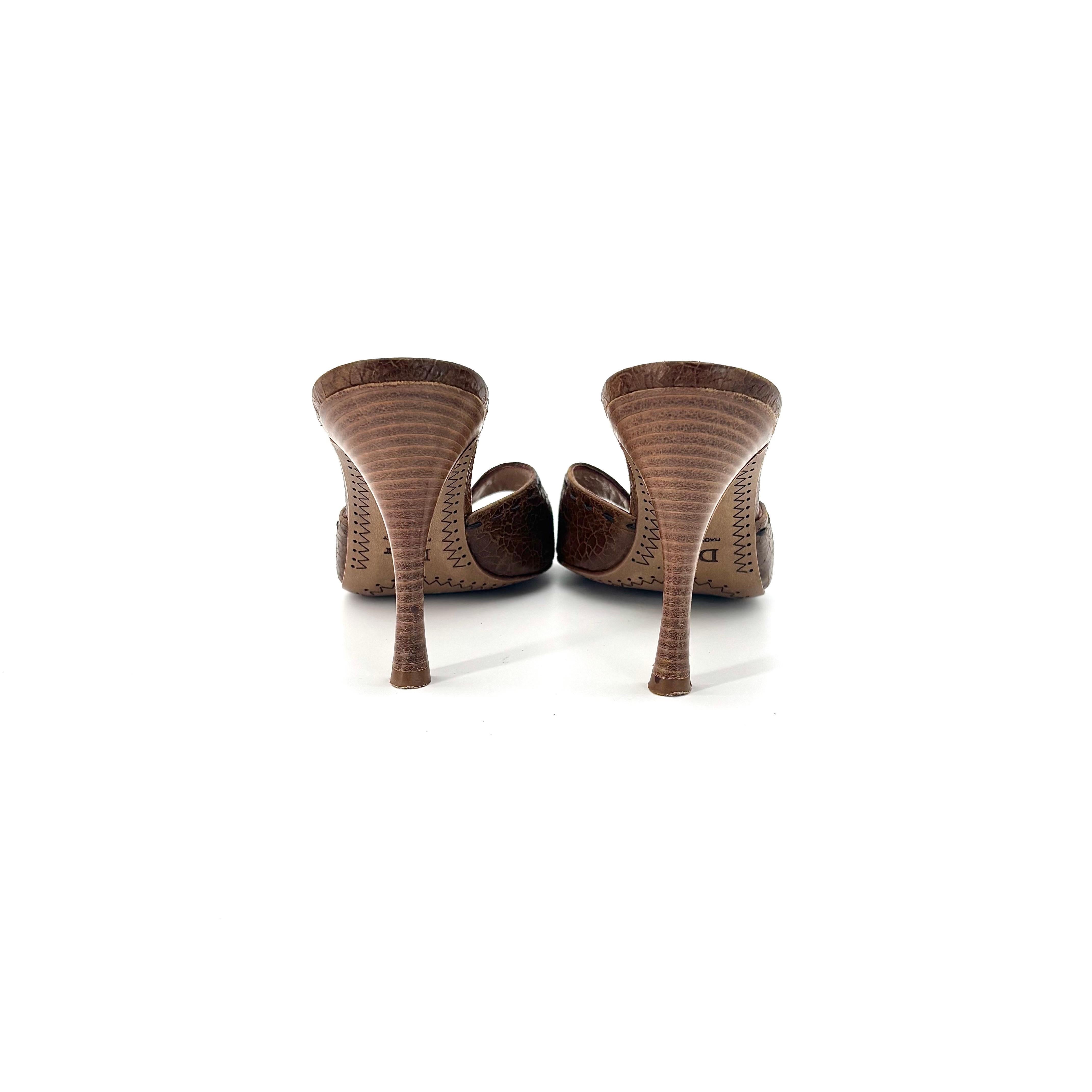 Dior Horn Toggle Y2k Vintage Galliano Era Slip On Mules Sandals
