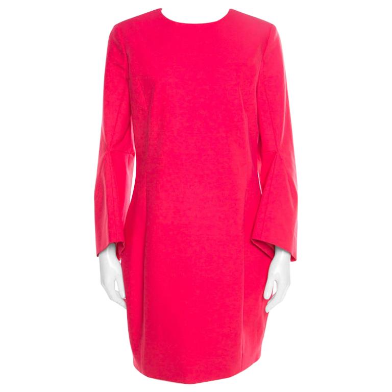 Dior Hot Pink Cotton Long Flared Sleeve Dress M