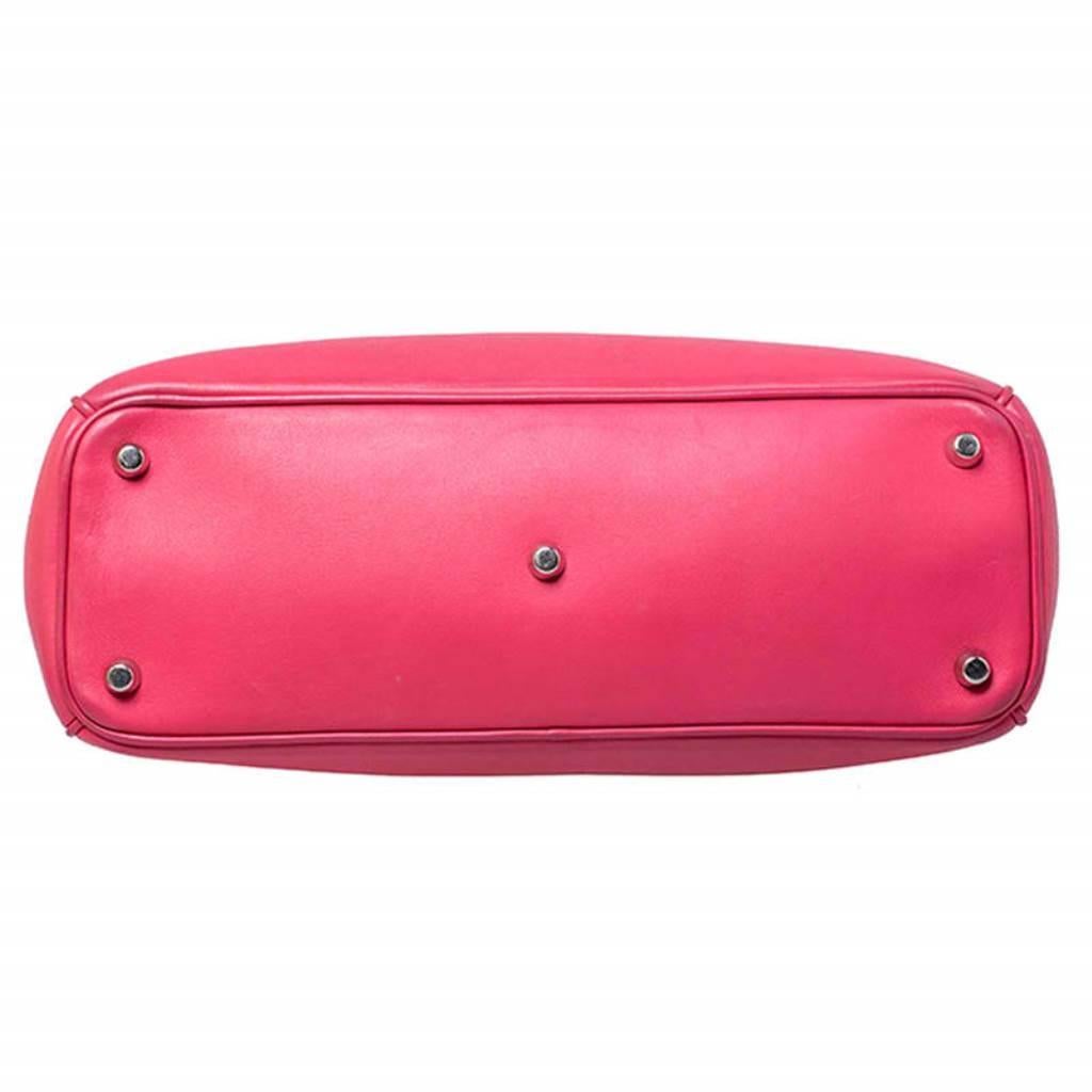 Women's Dior Hot Pink Leather Medium Diorissimo Shopper Tote