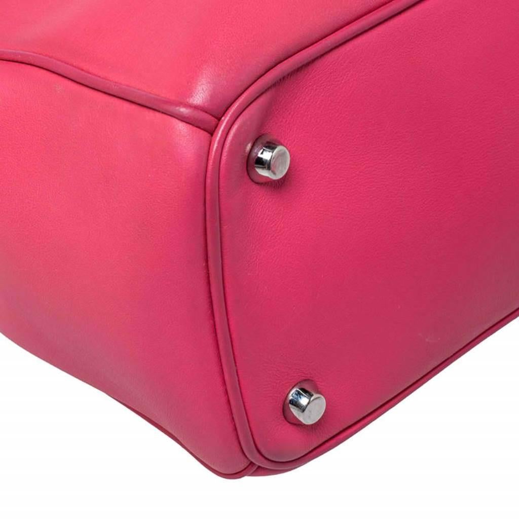 Dior Hot Pink Leather Medium Diorissimo Shopper Tote 1