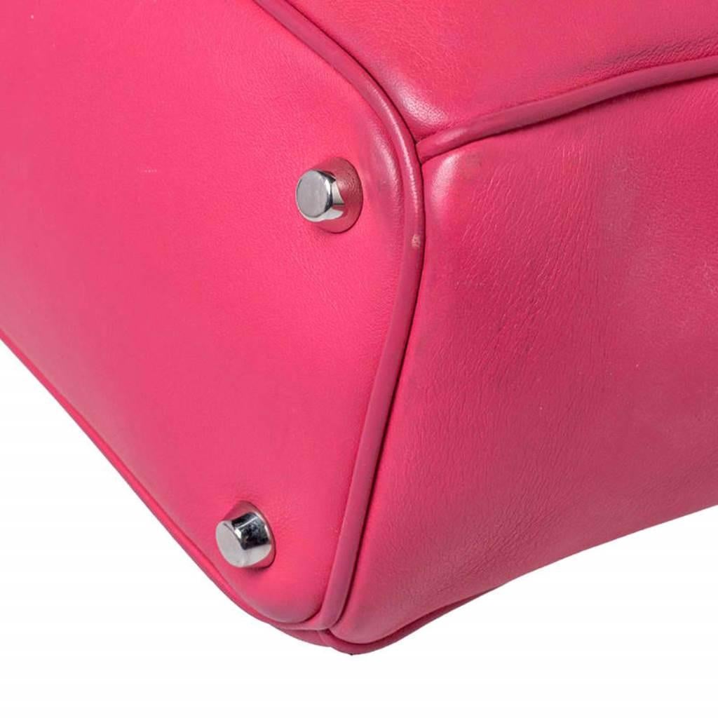 Dior Hot Pink Leather Medium Diorissimo Shopper Tote 2