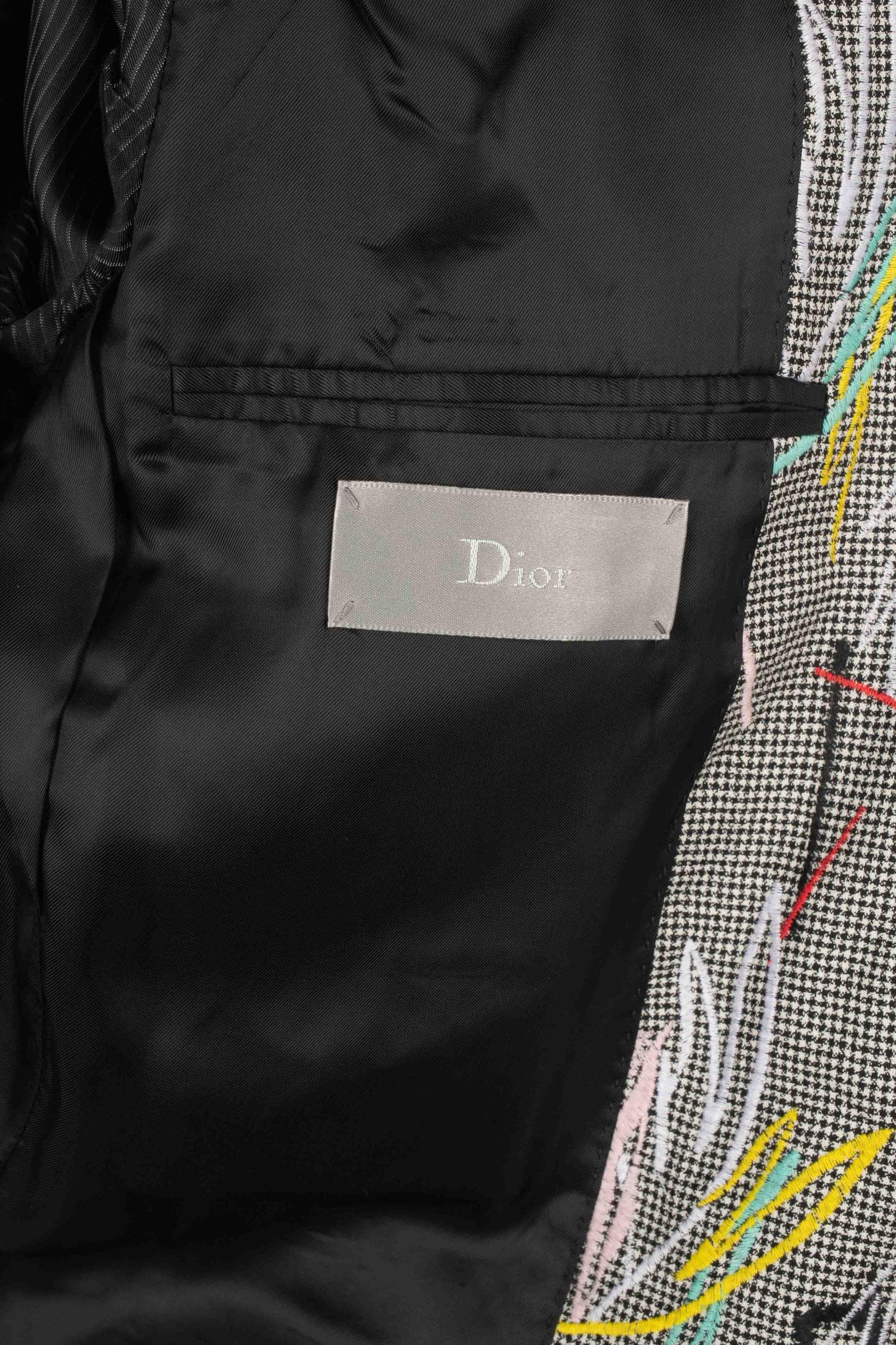 Dior Herrenjacke mit Hahnentritt-Muster im Angebot 6