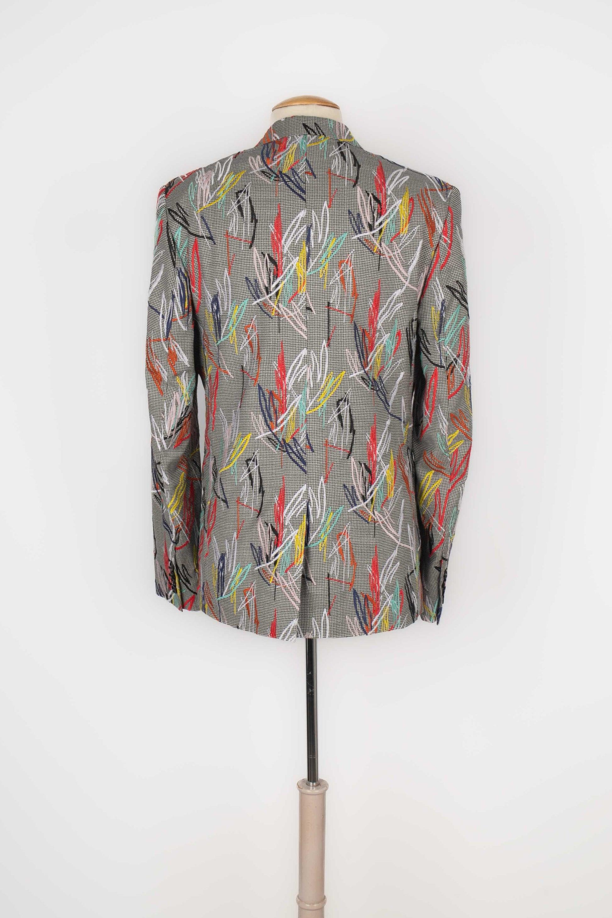 Dior Herrenjacke mit Hahnentritt-Muster (Grau) im Angebot