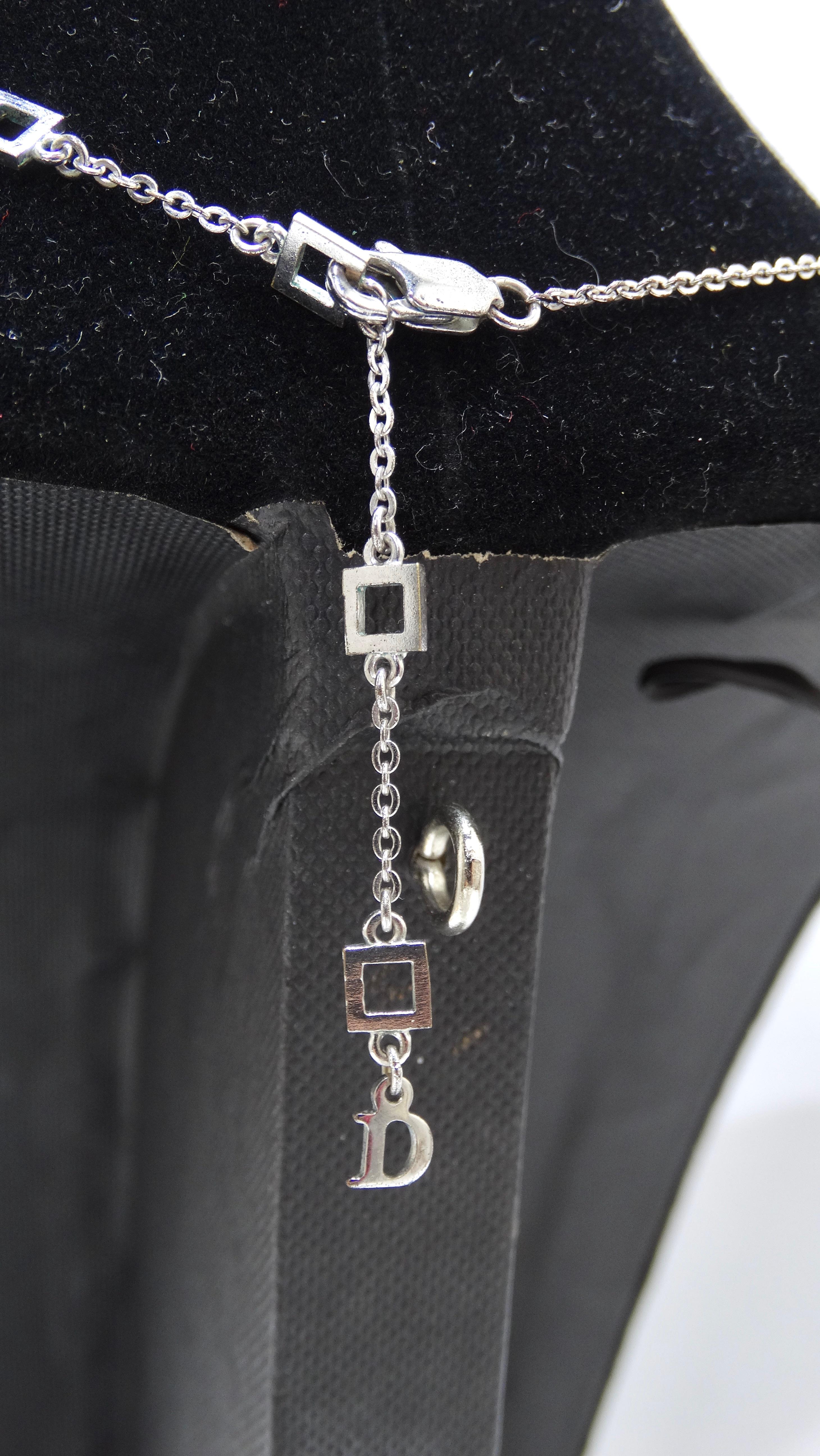 Women's or Men's Dior I Heart Dior Pendant Silver Tone Necklace