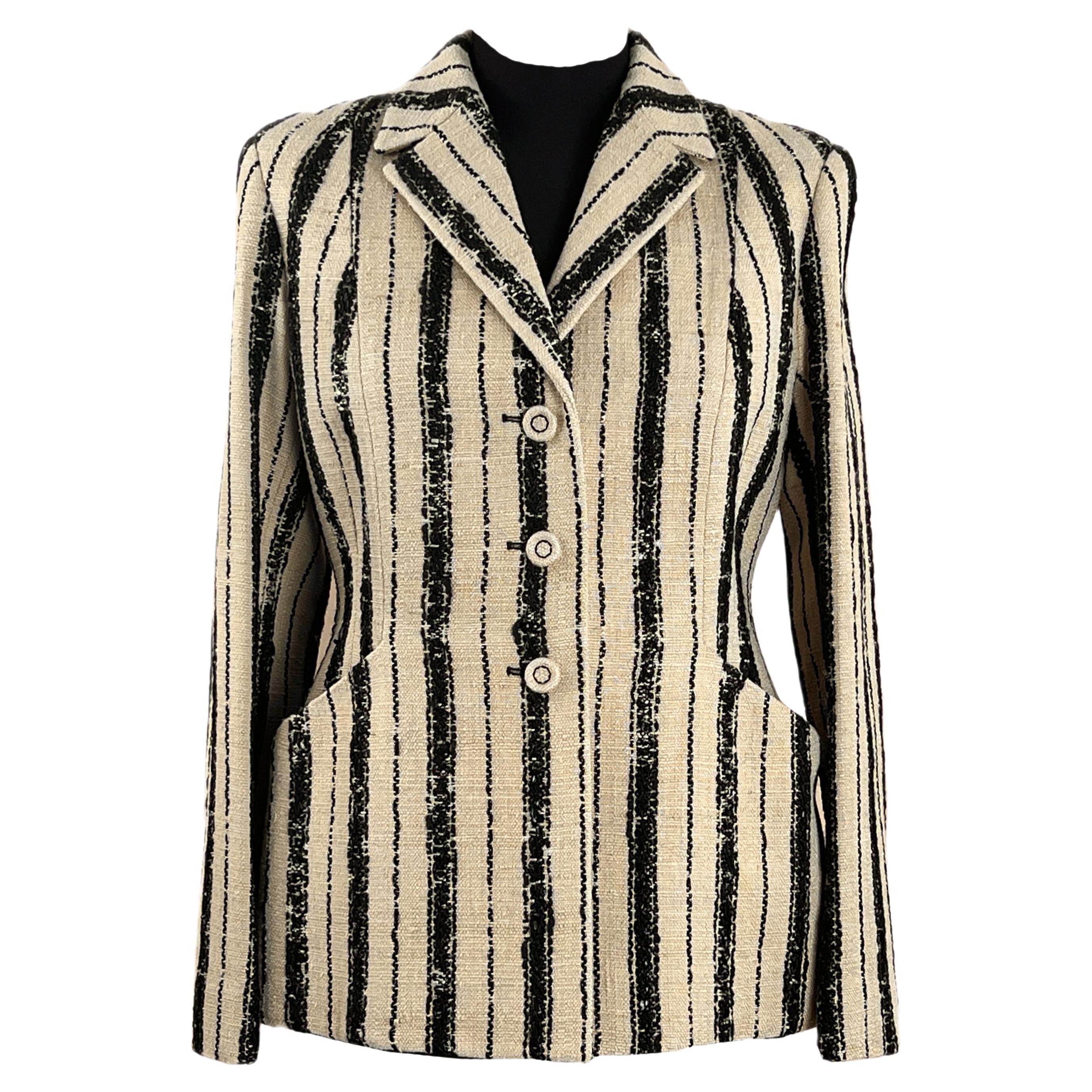 Dior Iconic Bar 35 Montaigne Silk Tweed Jacket For Sale
