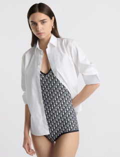 Dior Iconic logo One-Piece Swimsuit Blue- Oblique Technical Fabric CLASSIC