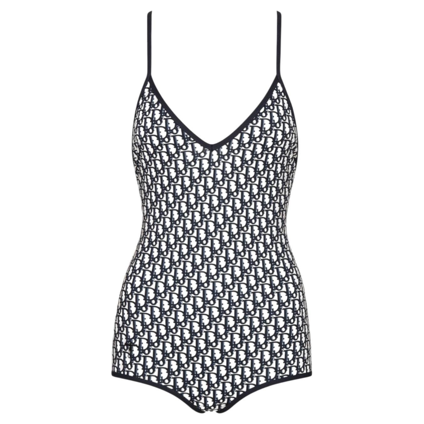 Dior Iconic logo One-Piece Swimsuit Blue- Oblique Technical Fabric CLASSIC