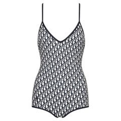 Dior Iconic logo One-Piece Swimsuit Blue- Oblique Technical Fabric CLASSIC