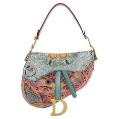 Dior In Lights Saddle Medium Multicolor Beads and Calfskin Leather Shoulder Bag