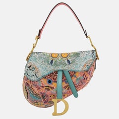 Dior In Lights Saddle Medium Multicolor Beads and Calfskin Leather Shoulder Bag