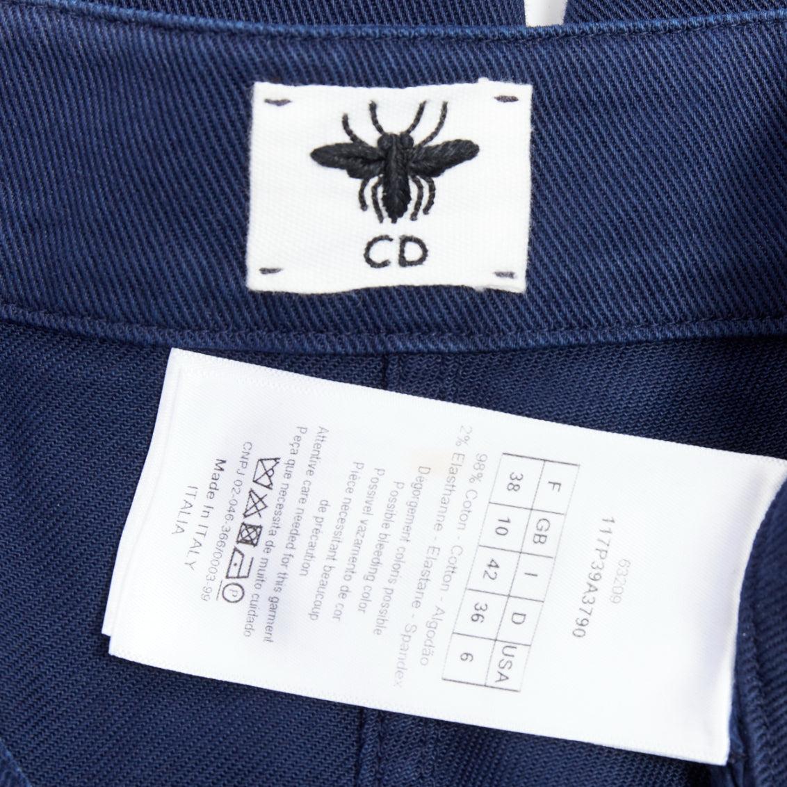 DIOR indigoblaue Regenbogen-Jeans mit weitem Saum und abgeschnittenem Bein FR38 M im Angebot 3