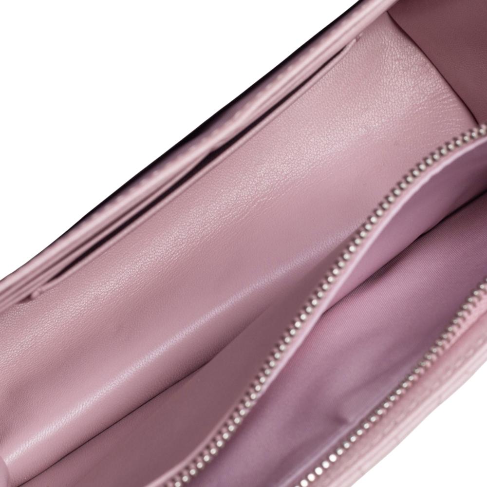 Dior Iridescent/Pink Cannage Quilted Patent and Leather New Lock Clutch Bag 8