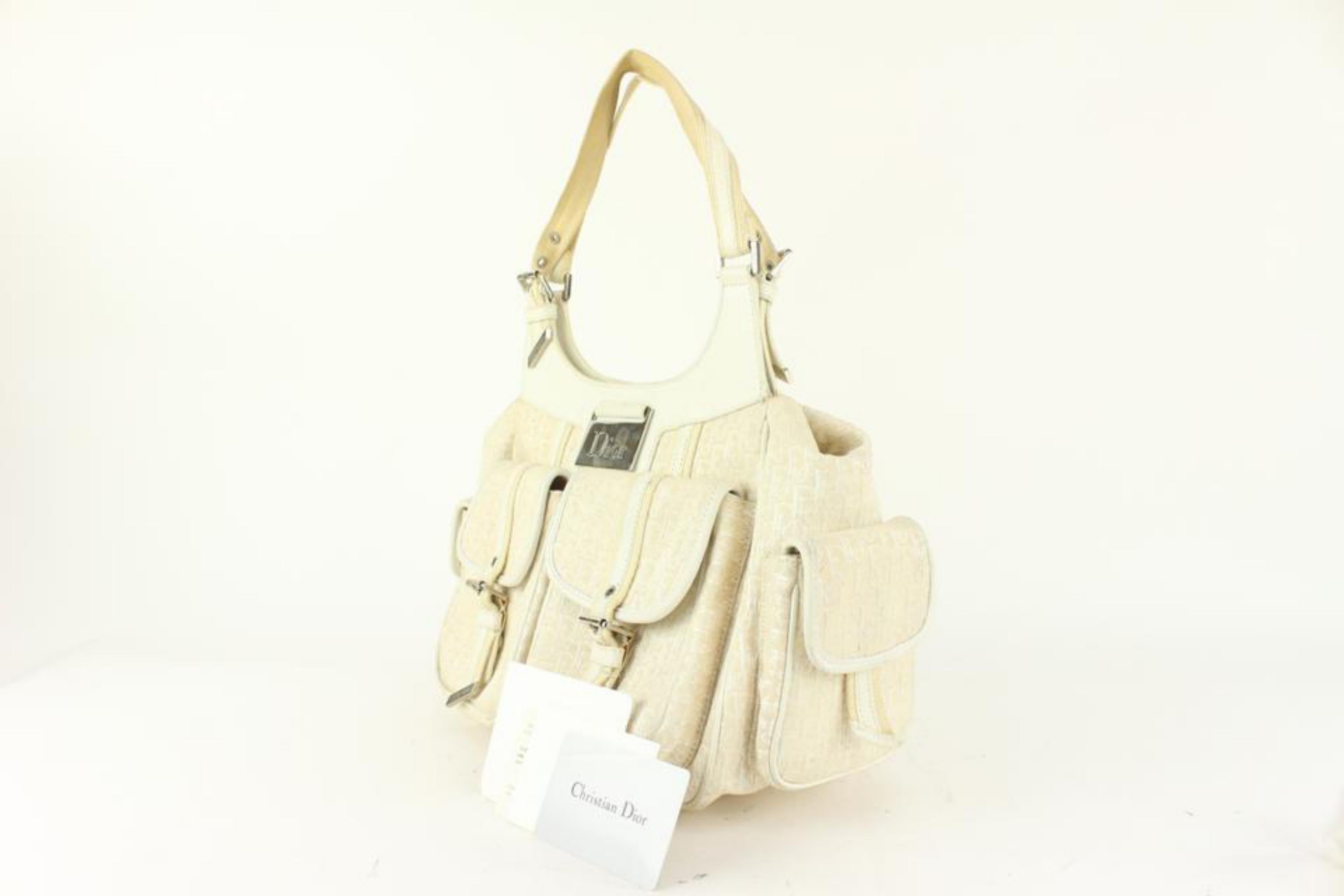 Dior Ivory Monogram Trotter Twin Pocket Saddle Shoulder Bag 104da48 7