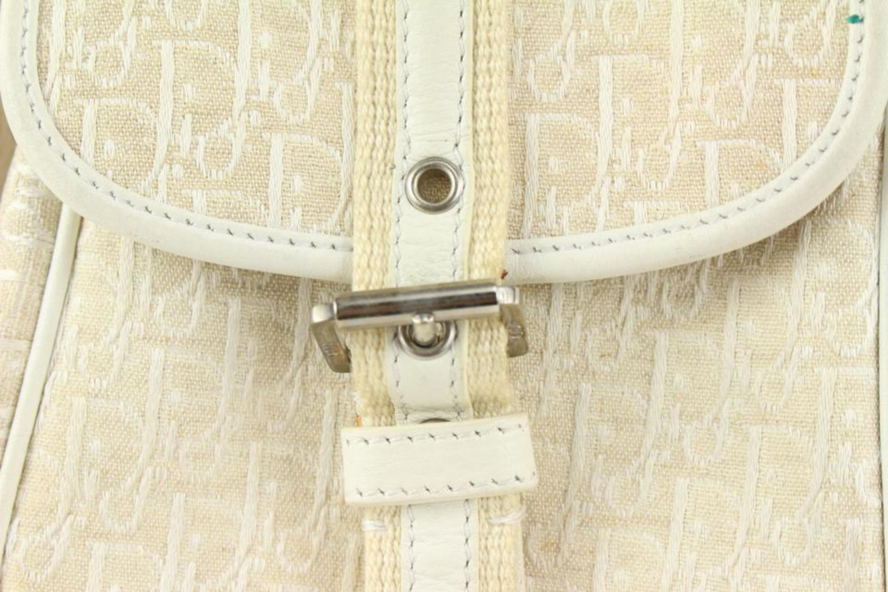 White Dior Ivory Monogram Trotter Twin Pocket Saddle Shoulder Bag 104da48