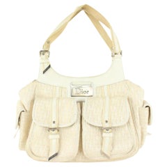 Dior Ivory Monogram Trotter Twin Pocket Saddle Shoulder Bag 104da48