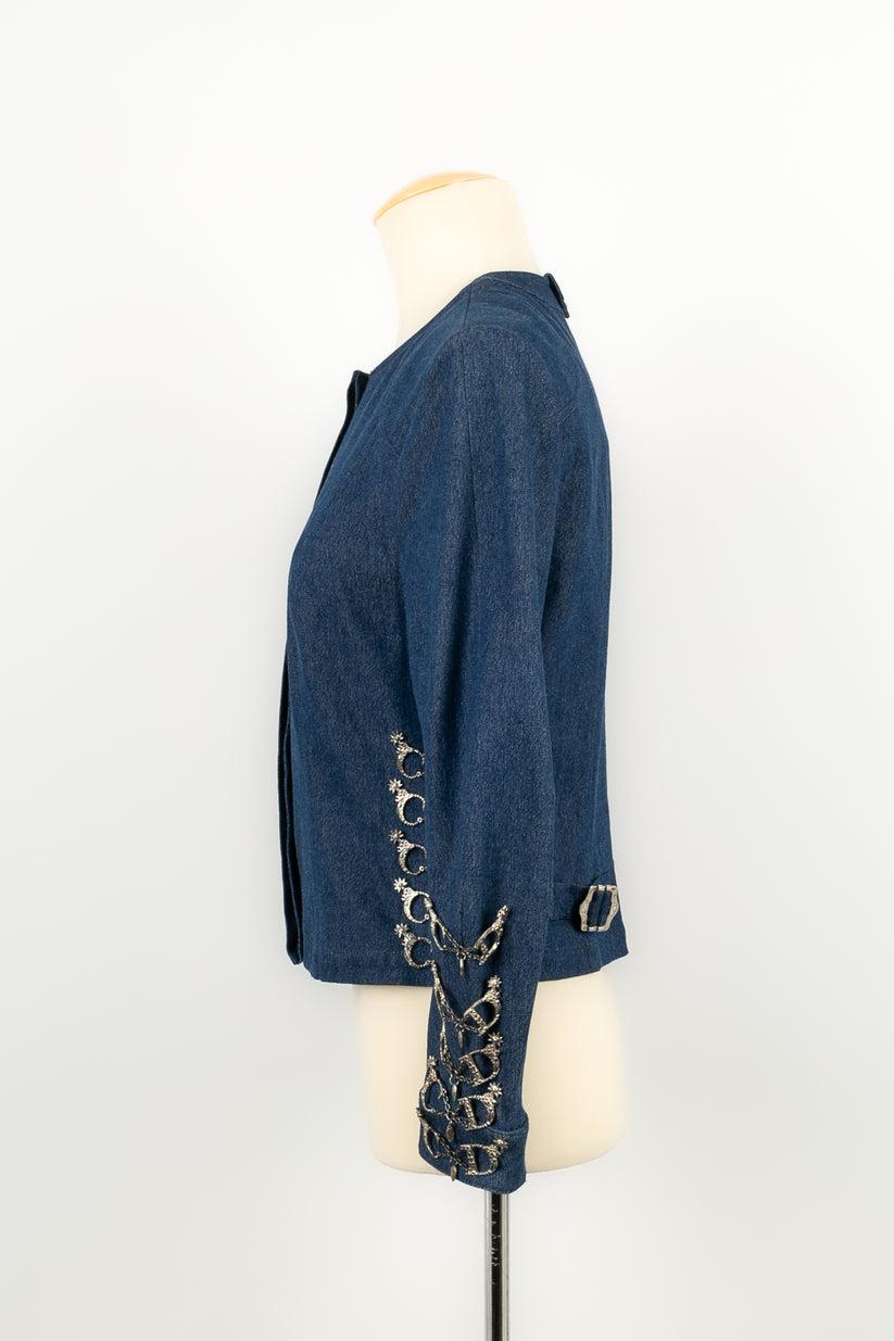 Dior Jacket in Jeans Sewn with Charms In Excellent Condition For Sale In SAINT-OUEN-SUR-SEINE, FR