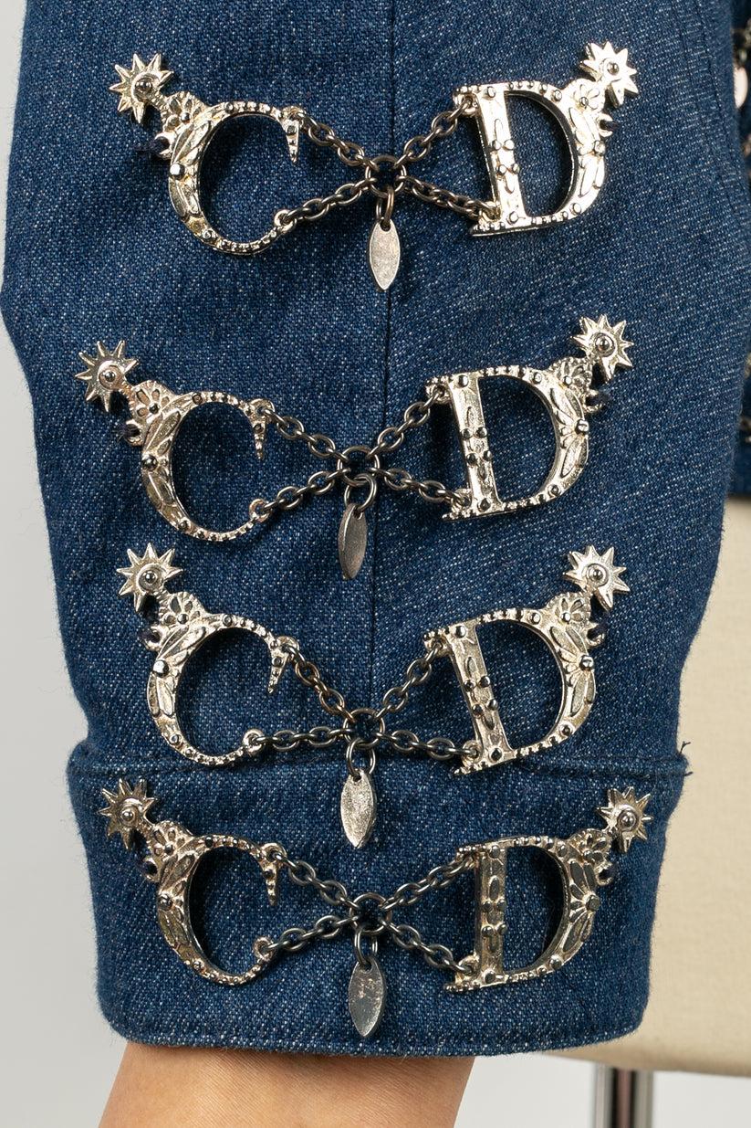 Dior Jacket in Jeans Sewn with Charms For Sale 1
