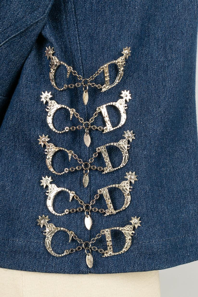 Dior Jacket in Jeans Sewn with Charms For Sale 2