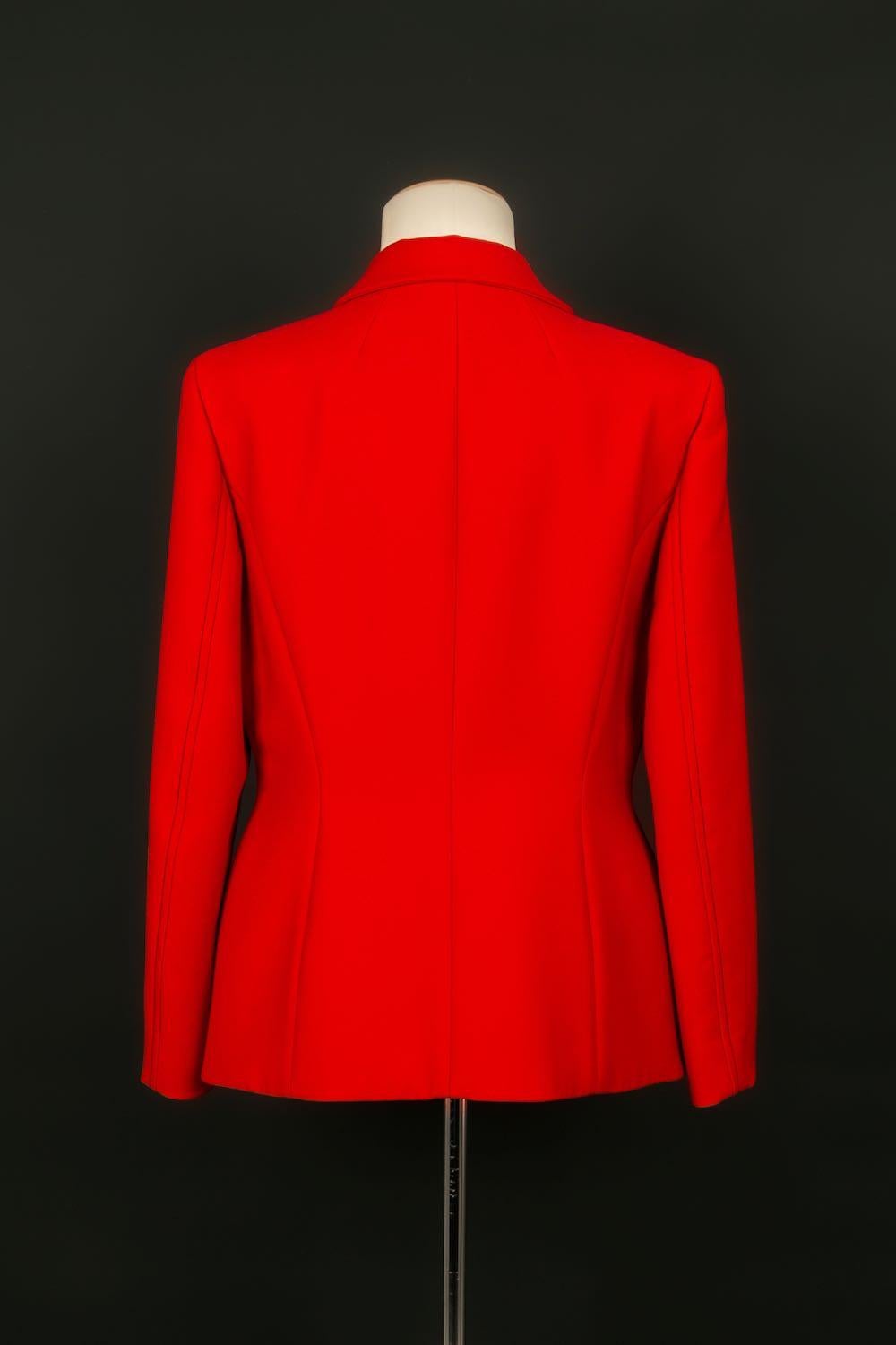 Red Dior Jacket in Virgin Wool and Silk Lining For Sale