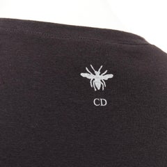 DIOR J'adior 8 black logo distressed screen print fitted tshirt XS