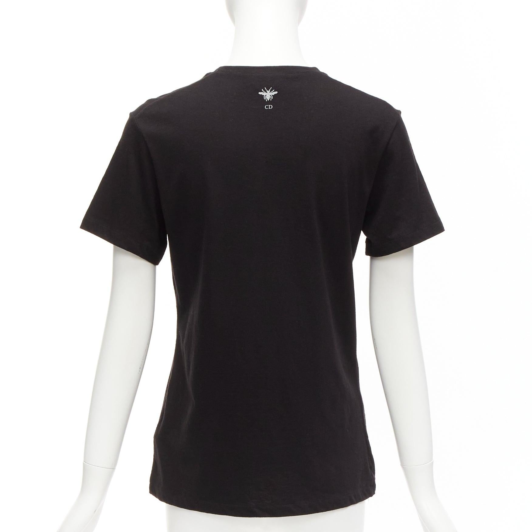 DIOR J'adior 8 black logo distressed screen print fitted tshirt XS For Sale 1