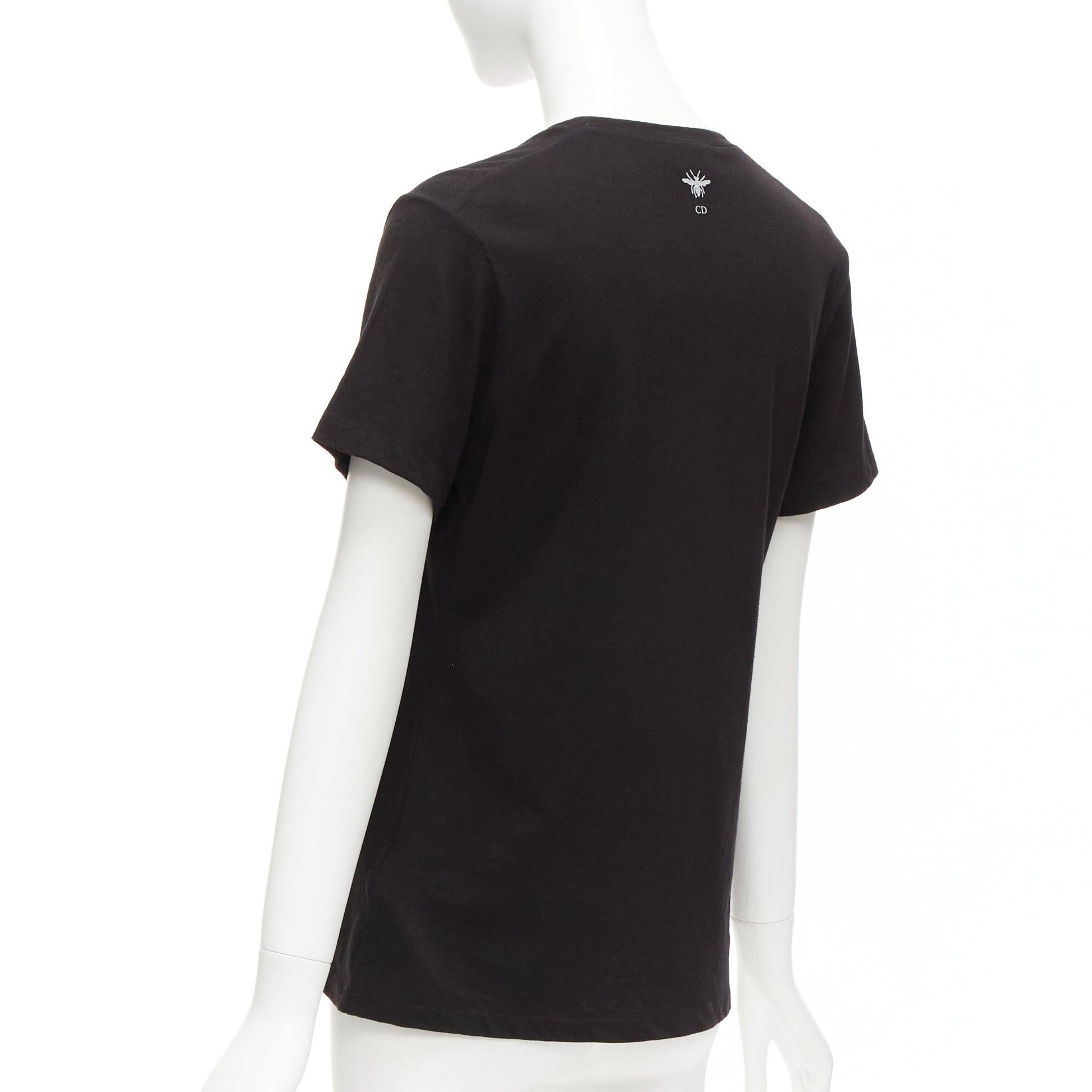 DIOR J'adior 8 black logo distressed screen print fitted tshirt XS 1