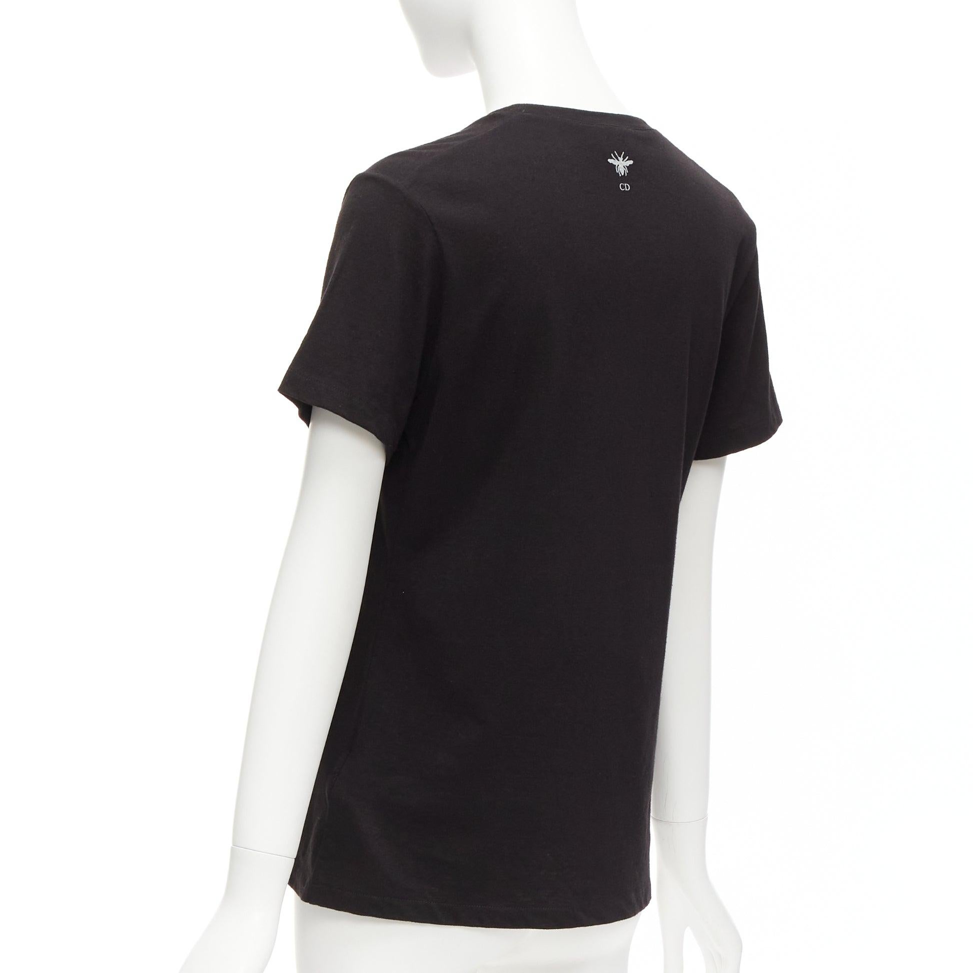 DIOR J'adior 8 black logo distressed screen print fitted tshirt XS For Sale 2