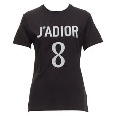 DIOR J'adior 8 black logo distressed screen print fitted tshirt XS