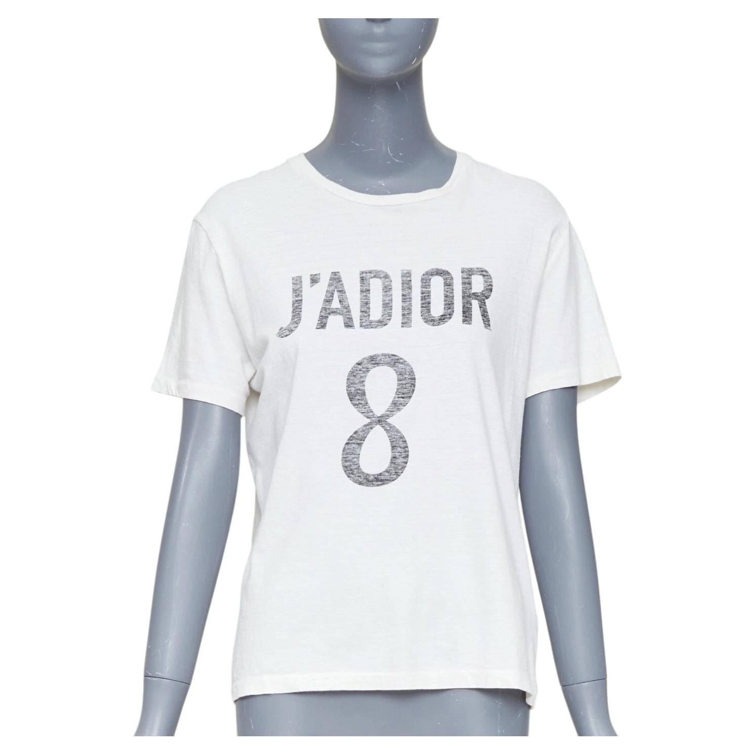 DIOR J'Adior 8 off white  linen grey printed logo CD bee logo tshirt