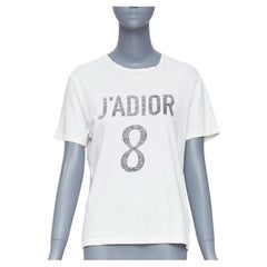 DIOR J'Adior 8 off white  linen grey printed logo CD bee logo tshirt