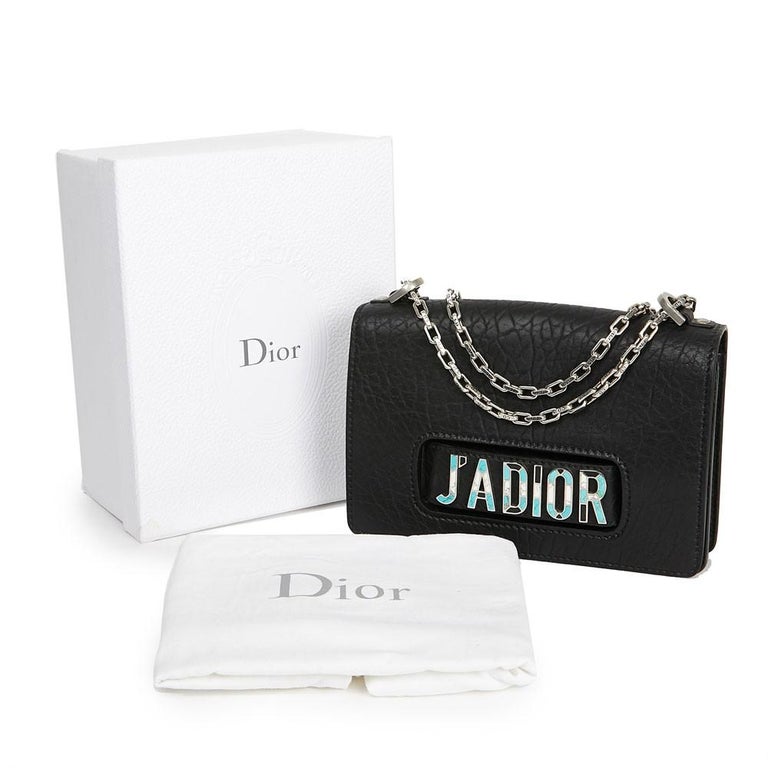 Dior Black Glazed Leather J'adior Wristlet Pouch at 1stDibs