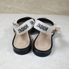 Dior J'adior Black Patent Leather Slingback Flats